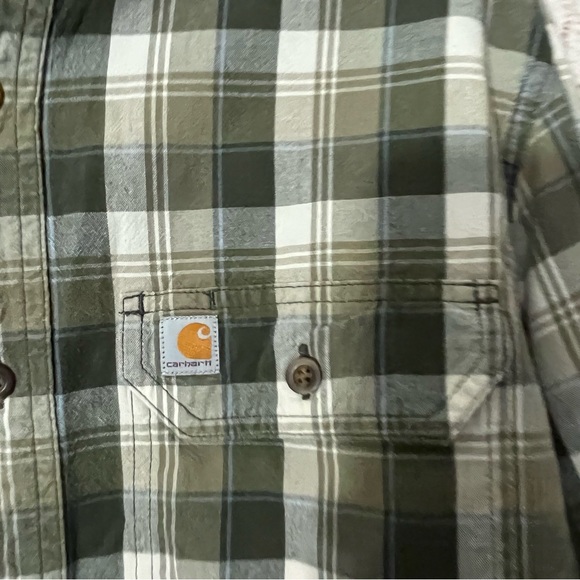 Carhartt relaxed fit mens plaid collared button down long sleeve size medium - Picture 4 of 6